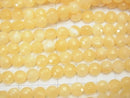 High quality! 1strand $6.79! Yellow Jade Faceted Coin 6x6x4mm 1strand beads (aprx.15inch / 37cm)