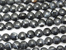 High Quality! 1strand $6.79! Stripe Onyx Faceted Coin 6x6x4mm 1strand beads (aprx.15inch / 37cm)