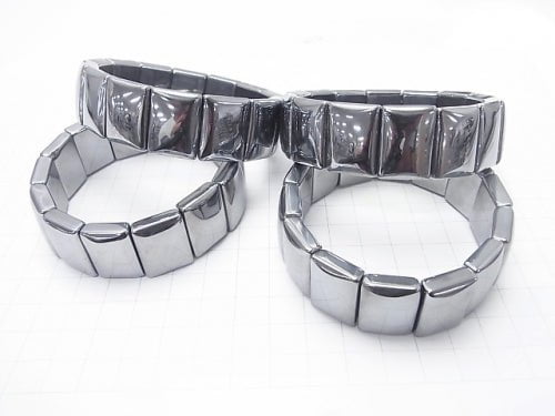 [Video] Terahertz 2 Hole Faceted Rectangle 20x15x6mm Bracelet