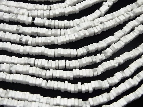 1strand $6.79! Howlite Magnesite Square Rondelle (Disc) 1strand beads (aprx.15inch / 38cm)