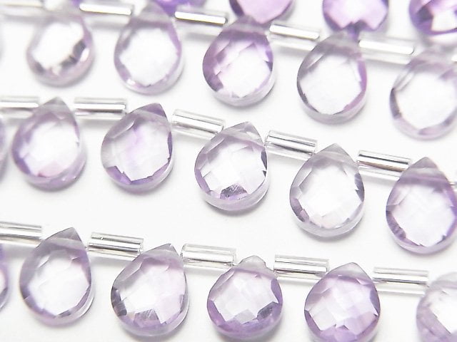 Amethyst, Faceted Briolette, Pear Shape Gemstone Beads