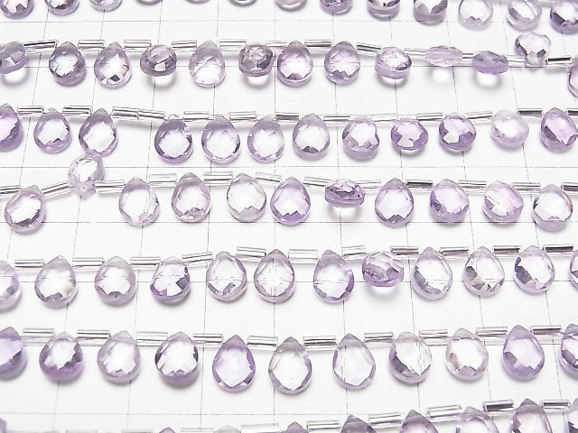 [Video]High Quality Amethyst AAA Pear shape Faceted Briolette 8x6mm half or 1strand (22pcs )