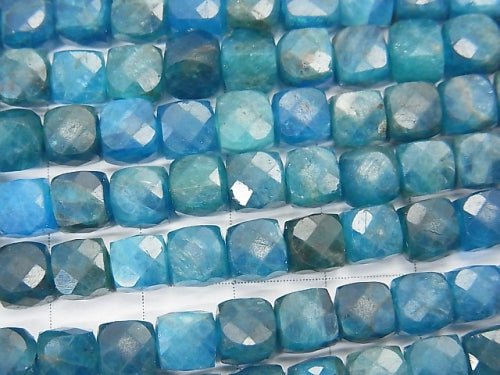 [Video] High Quality! Brazil Apatite AA ++ Cube Shape 6x6x6mm half or 1strand beads (aprx.15inch / 37cm)