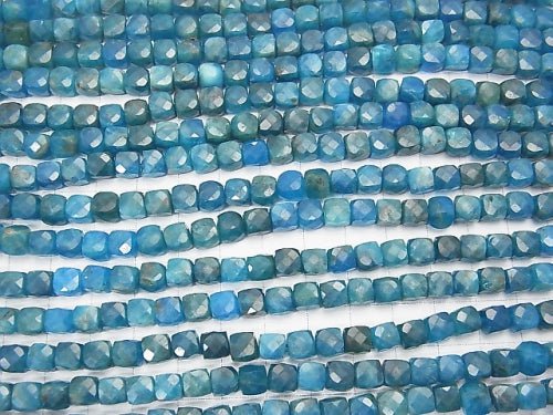 [Video] High Quality! Brazil Apatite AA ++ Cube Shape 6x6x6mm half or 1strand beads (aprx.15inch / 37cm)