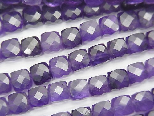 Amethyst, Cube Gemstone Beads