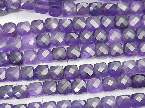 High Quality!  1strand $16.99! Amethyst AA+ Cube Shape 5x5x5mm 1strand beads (aprx.15inch/37cm)