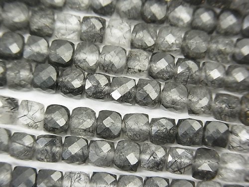 High quality! 1strand $16.99! Tourmaline Quartz AA ++ Cube Shape 4x4x4mm 1strand (aprx.15inch / 37cm)