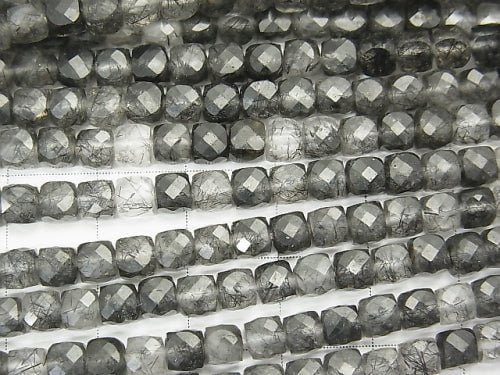 High quality! 1strand $16.99! Tourmaline Quartz AA ++ Cube Shape 4x4x4mm 1strand (aprx.15inch / 37cm)