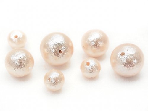 Cotton Pearls, Round Synthetic & Glass Beads