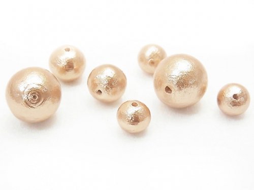 Cotton Pearls, Round Synthetic & Glass Beads