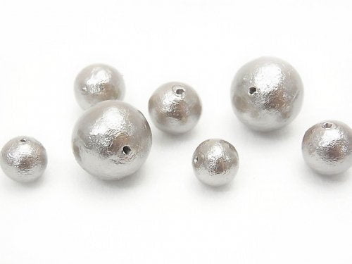 Cotton Pearls, Round Synthetic & Glass Beads