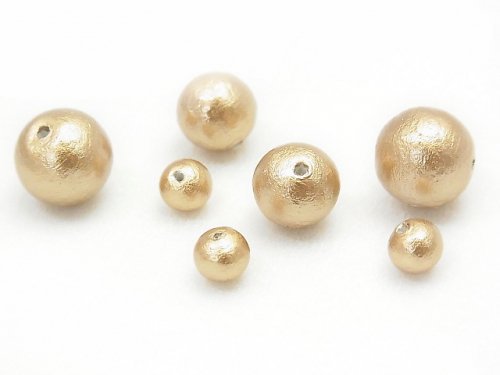 Cotton Pearls, Round Synthetic & Glass Beads