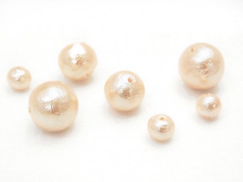 Cotton Pearls, Round Synthetic & Glass Beads