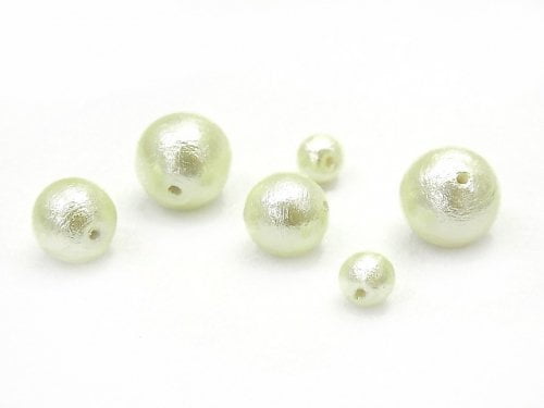 Cotton Pearls, Round Synthetic & Glass Beads