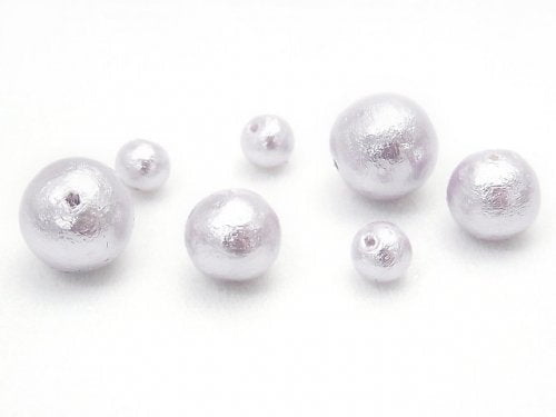 Cotton Pearls, Round Synthetic & Glass Beads