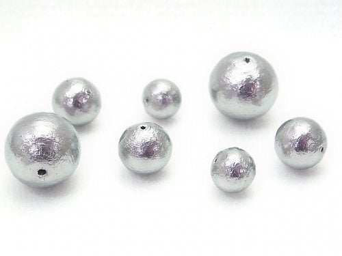 Cotton Pearls, Round Synthetic & Glass Beads