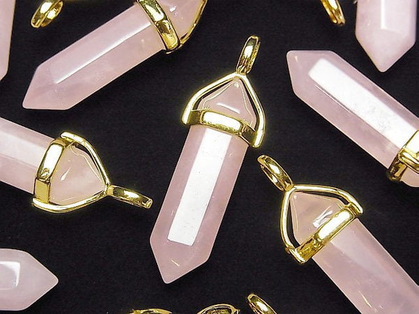 Accessories, Pendant, Point, Rose Quartz Gemstone Beads