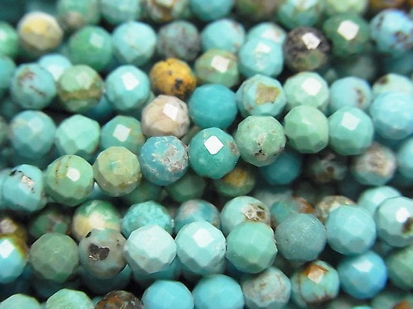 Faceted Round, Turquoise Gemstone Beads