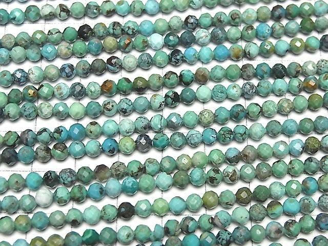 [Video]High Quality! Turquoise AA++ Faceted Round 4mm 1strand beads (aprx.15inch/37cm)