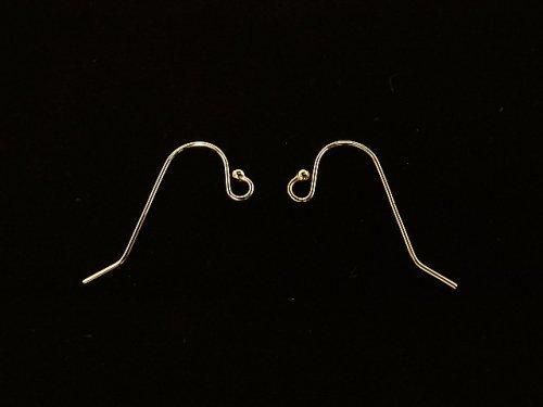 14KGF Earwire with Round Beads 22x12mm 1pair