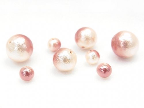 Cotton Pearls, Round Synthetic & Glass Beads