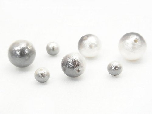 Cotton Pearls, Round Synthetic & Glass Beads