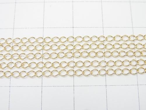14KGF Flat Curb Chain, 2.1mm width, 10cm