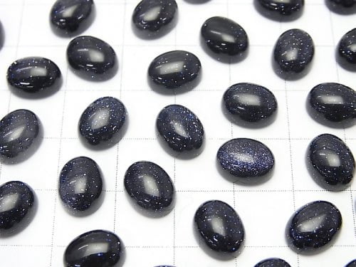 Blue Golden Sand Stone  Oval  Cabochon 10x8mm 4pcs $2.79!