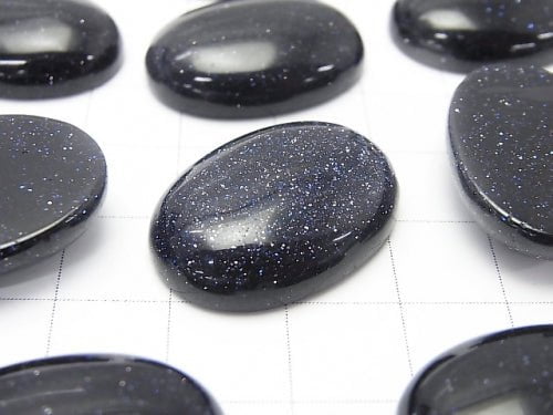 Blue Golden Sand Stone  Oval  Cabochon 25x18mm 2pcs $4.79!