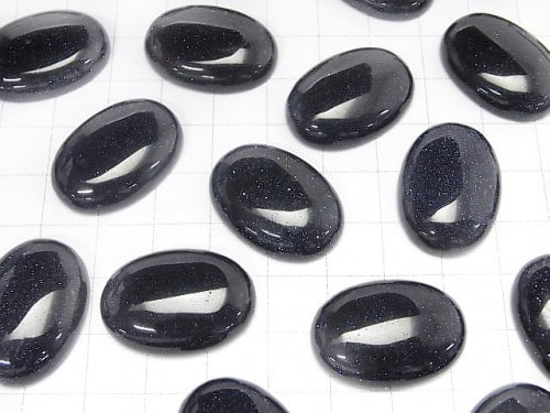 Blue Golden Sand Stone  Oval  Cabochon 25x18mm 2pcs $4.79!