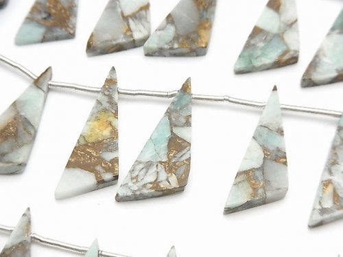 Copper Turquoise & Amazonite, Triangle Gemstone Beads