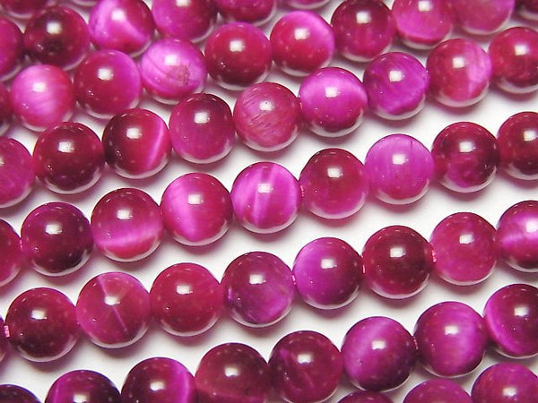 [Video] Pink color Tiger's Eye AA++ Round 6mm 1strand beads (aprx.15inch/36cm)