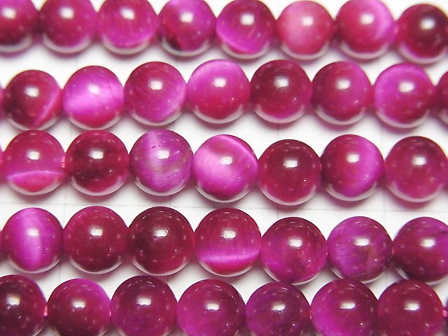 [Video] Pink color Tiger's Eye AA++ Round 6mm 1strand beads (aprx.15inch/36cm)