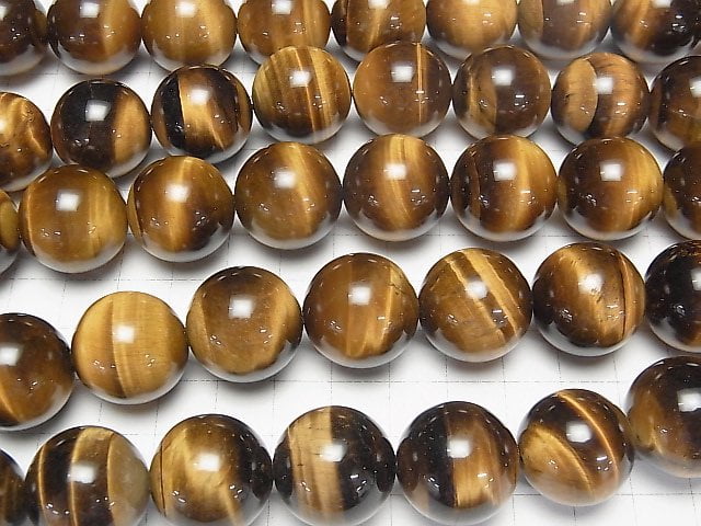 [Video] Yellow Tiger's Eye AA ++ Round 20mm half or 1strand beads (aprx.15inch / 36cm)