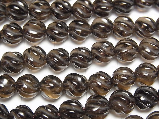 [Video]Smoky Quartz AAA Round 8mm S line Twist half or 1strand beads (aprx.14inch/35cm)