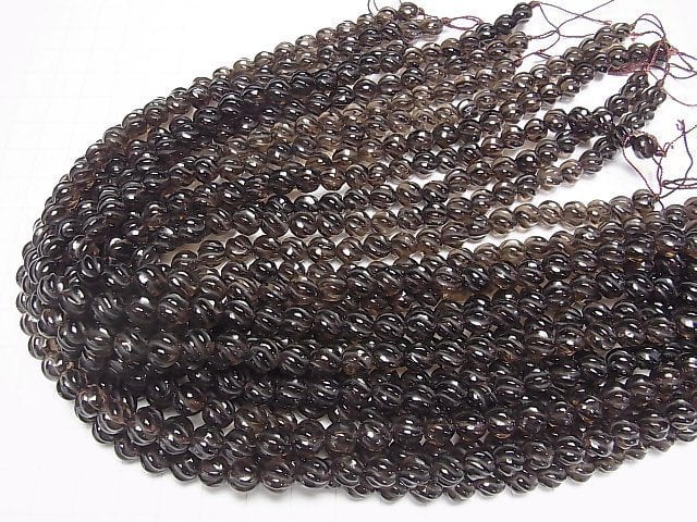 [Video]Smoky Quartz AAA Round 8mm S line Twist half or 1strand beads (aprx.14inch/35cm)