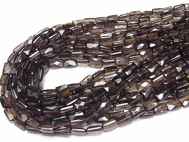 [Video] Smoky Quartz AAA Faceted Rectangle 10x7x4mm half or 1strand beads (aprx.15inch/37cm)