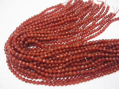 [Video] High Quality! Red Agate AAA Star Faceted Round 6mm 1strand beads (aprx.15inch / 37cm)