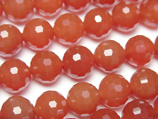 [Video]High Quality! Red Agate AAA 128Faceted Round 10mm half or 1strand beads (aprx.15inch/37cm)