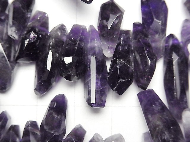 [Video]Amethyst AA++ Faceted Nugget Top Side Drilled Hole half or 1strand beads (aprx.15inch/36cm)