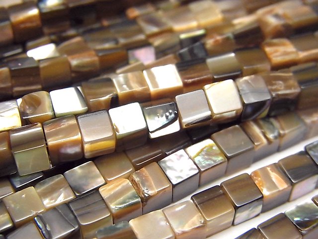 Cube, Mother of Pearl (Shell Beads) Pearl & Shell Beads