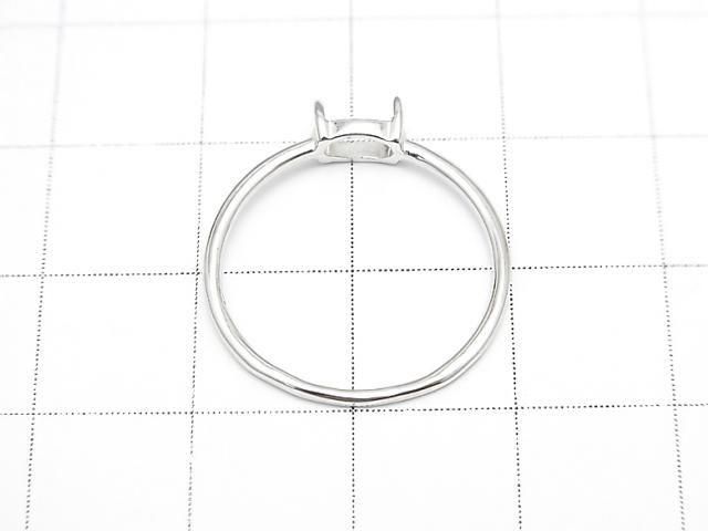 [Video] Silver925 Ring Frame (Prong Setting) Horizontal Oval 6x4mm Rhodium Plated 1pc