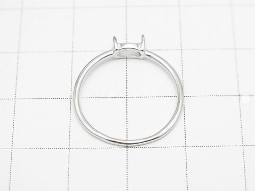 [Video]Silver925 Ring Frame (Prong Setting) Horizontal Oval 6x4mm Rhodium Plated 1pc