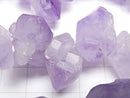 [Video] Amethyst Point Rough Rock Nugget Top Side Drilled Hole 1strand beads (aprx.14inch / 35cm)