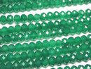 [Video] High Quality! Green Onyx AAA Faceted Button Rondelle 8x8x6mm half or 1strand beads (aprx.15inch / 37cm)