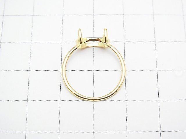 [Video]Silver925 Ring Frame (Prong Setting) Horizontal Oval 10x8mm 18KGP 1pc