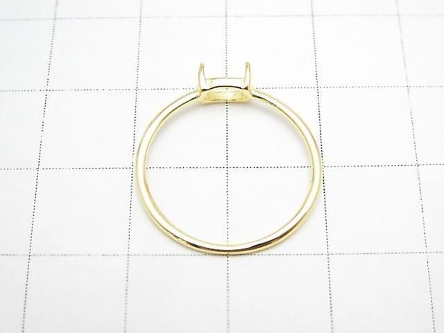 [Video] Silver925 Ring Frame (Prong Setting) Horizontal Oval 6x4mm 18KGP 1pc