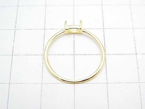 [Video] Silver925 Ring Frame (Prong Setting) Horizontal Oval 6x4mm 18KGP 1pc