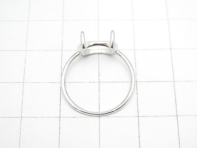 [Video] Silver925 Ring Frame (Prong Setting) Horizontal Oval 10x8mm Rhodium Plated 1pc