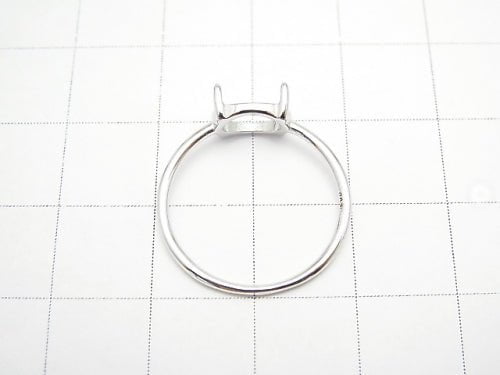 [Video]Silver925 Ring Frame (Prong Setting) Horizontal Oval 8x6mm Rhodium Plated 1pc